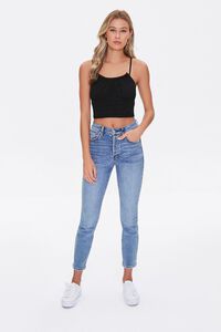 BLACK Ruched Cropped Cami, image 4