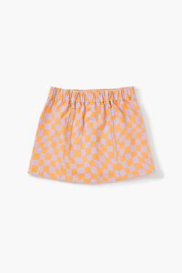 ORANGE/PURPLE Girls Checkered Skirt (Kids), image 2