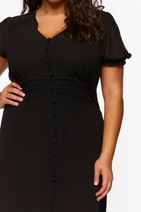 BLACK Plus Size Chiffon Puff-Sleeve Mini Dress, image 5
