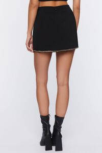 BLACK/GOLD Chain-Trim Slit Mini Skirt, image 4