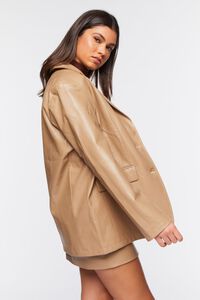 TAUPE Faux Leather Blazer, image 2