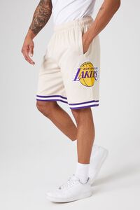 TAUPE/MULTI Los Angeles Lakers Basketball Shorts, image 3
