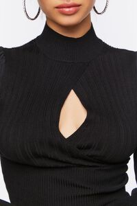 BLACK Cutout Sweater-Knit Top, image 5