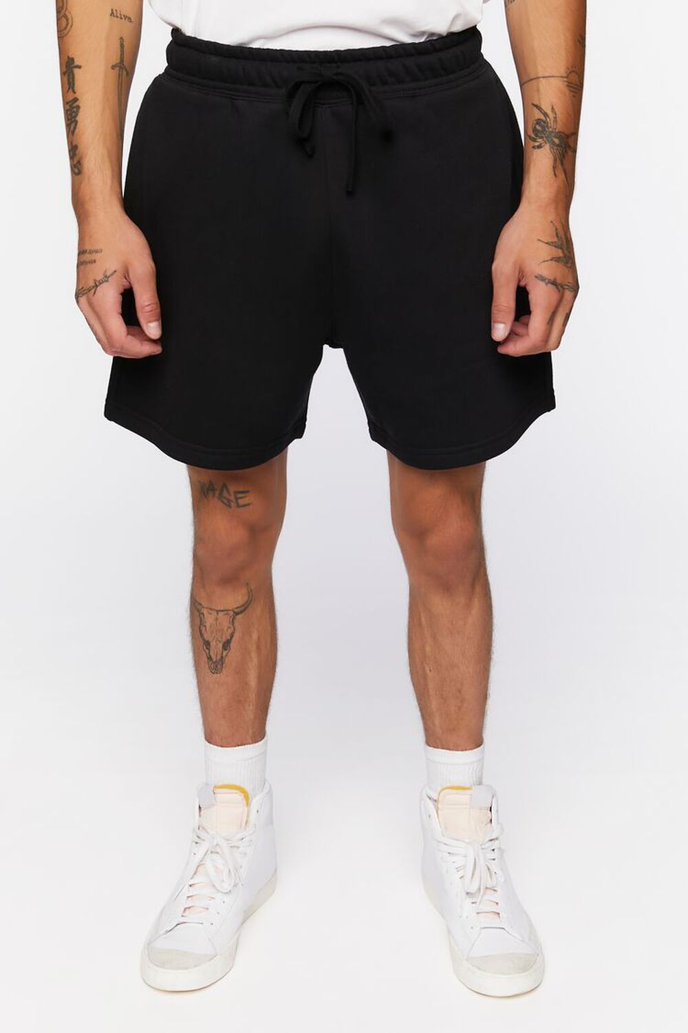 BLACK Fleece Drawstring Shorts, image 2