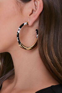 Marble Open-Ended Hoop Earrings, image 1