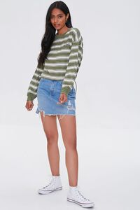 OLIVE/MULTI NYC Graphic Striped Pullover, image 4