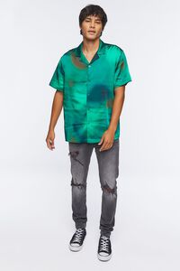 GREEN/MULTI Satin Tie-Dye Shirt, image 4