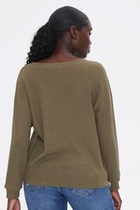 OLIVE Waffle Knit Drop-Sleeve Top, image 3