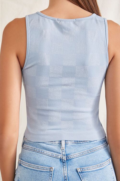 DUSTY BLUE Checkered Tank Top, image 3