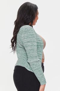 PATINA/CREAM Plus Size Marled Cardigan Sweater, image 2