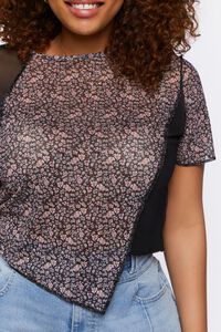 BLACK/MULTI Plus Size Reworked Ditsy Floral Mesh Tee, image 5