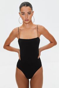 BLACK Fitted Cami Bodysuit, image 5