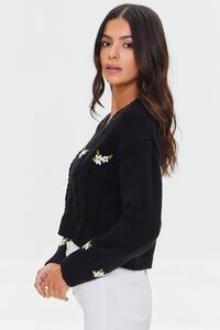 BLACK/MULTI Embroidered Floral Cardigan Sweater, image 2