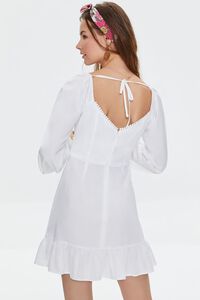 WHITE Pom Pom Cutout Mini Dress, image 4
