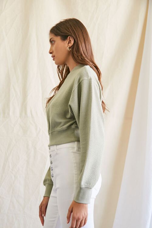 SAGE Ribbed Knit Batwing Pullover, image 2