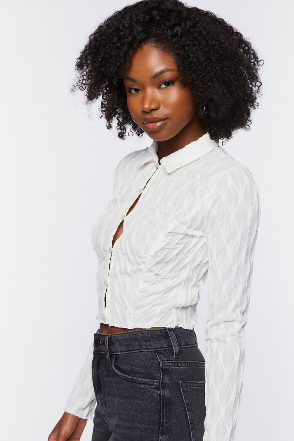 Textured Cropped Shirt, image 3