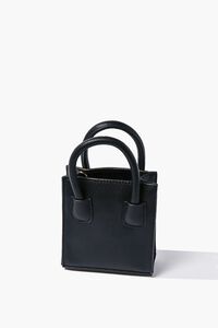 BLACK Mini Faux Leather Crossbody Bag, image 1