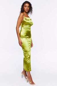 GREEN APPLE Satin Asymmetrical Maxi Dress, image 2