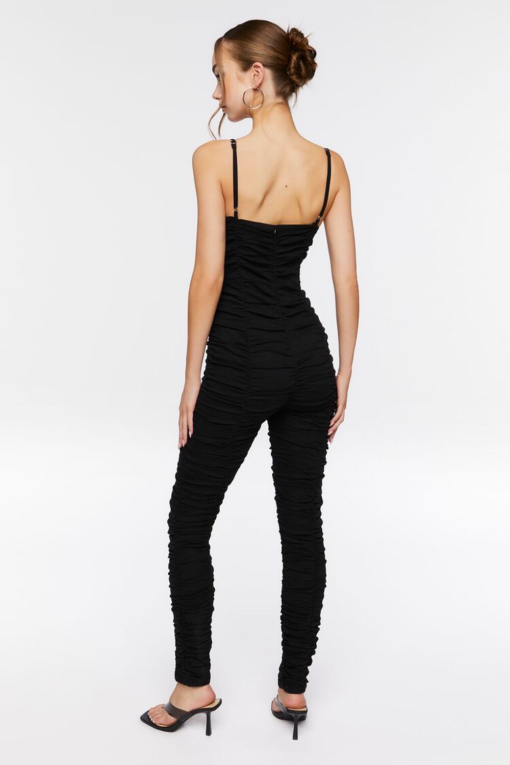 WASHED BLACK Ruched Sweetheart Jumpsuit, image 3