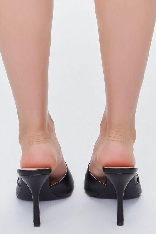 BLACK Faux Leather Stiletto Heels (Wide), image 3