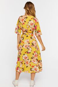 YELLOW/MULTI Floral Midi Wrap Dress, image 3