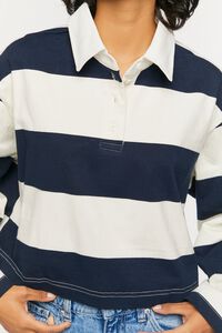 NAVY/VANILLA Striped Rugby Shirt, image 6