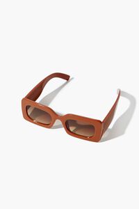 RUST/BROWN Rectangular Frame Sunglasses, image 2