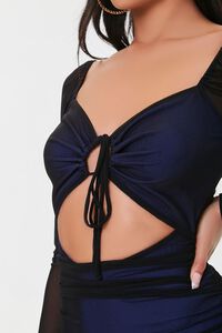 BLUE/BLACK Mesh Cutout Bodycon Dress, image 5