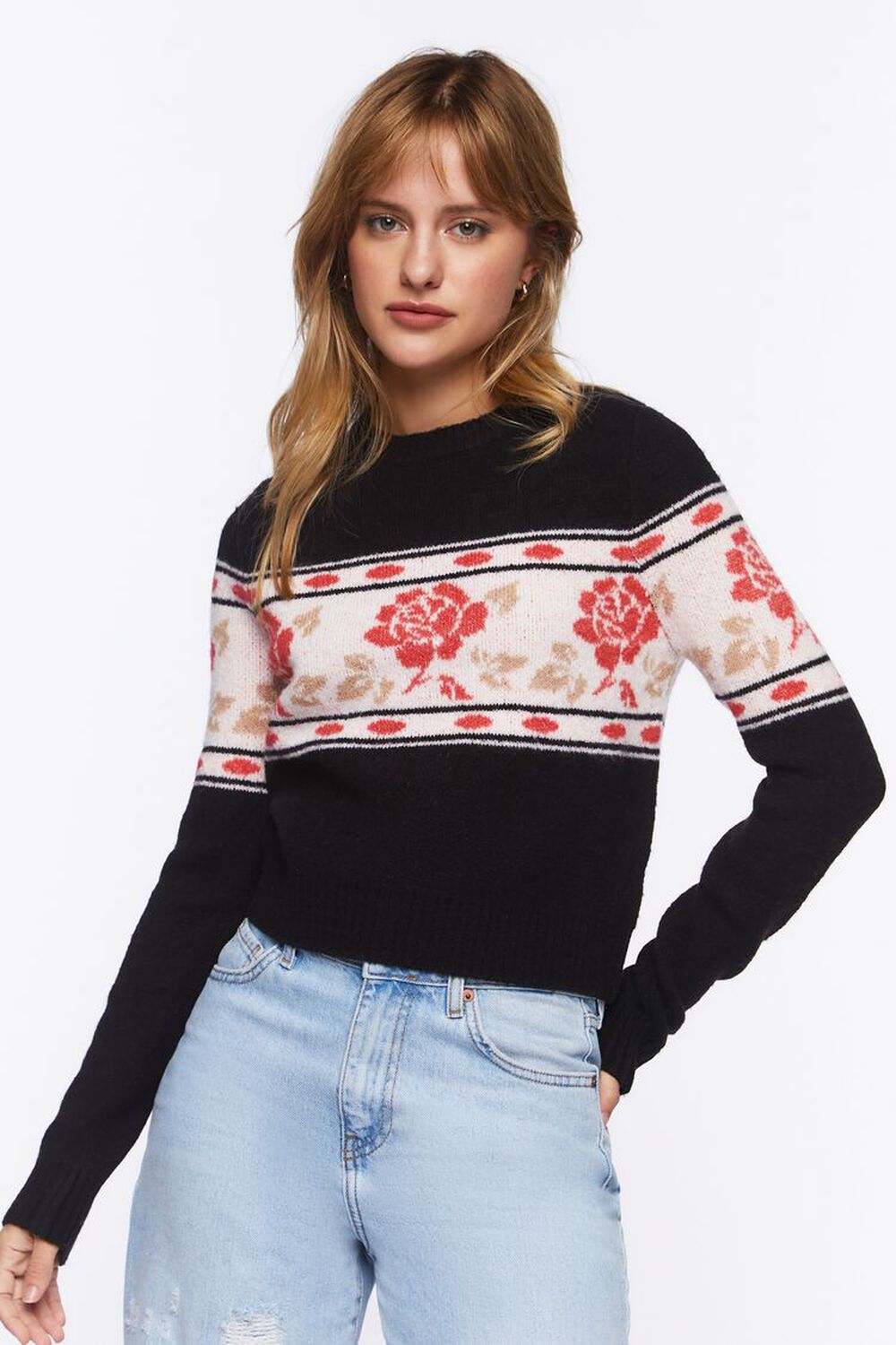 Rose Print Sweater, image 1