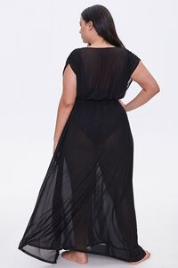 BLACK Plus Size Sheer Swim Cover-Up Dress, image 3