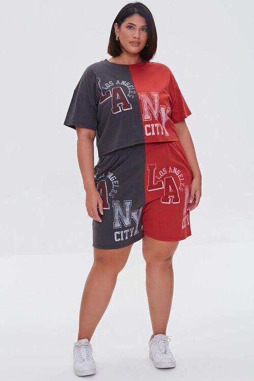 RED/MULTI Plus Size Reworked Graphic Tee, image 4