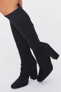 BLACK Knee-High Block Heel Boots, image 1
