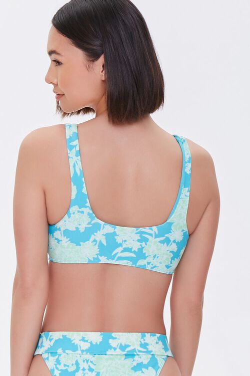 AQUA/GREEN Leaf Print Bikini Top, image 3
