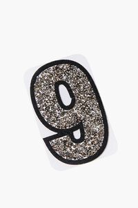 SILVER9 Iron-On Glitter Number Patch, image 2