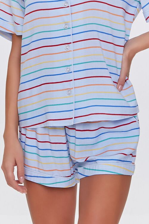 LIGHT BLUE/MULTI Striped Print Pajama Set, image 6