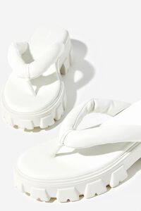 WHITE Padded Thong-Toe Platform Sandals, image 5