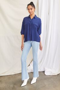 NAVY High-Low Buttoned Shirt, image 4