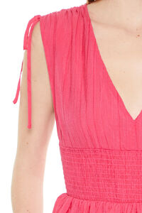 HOT PINK Self-Tie V-Neck Mini Dress, image 5