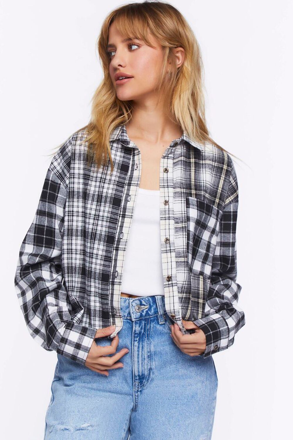 Reworked Mixed Plaid Flannel Shirt, image 1