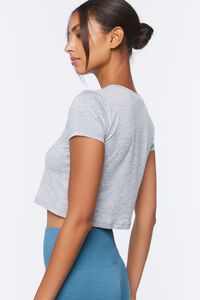 HEATHER GREY Active Cutout Cropped Tee, image 2