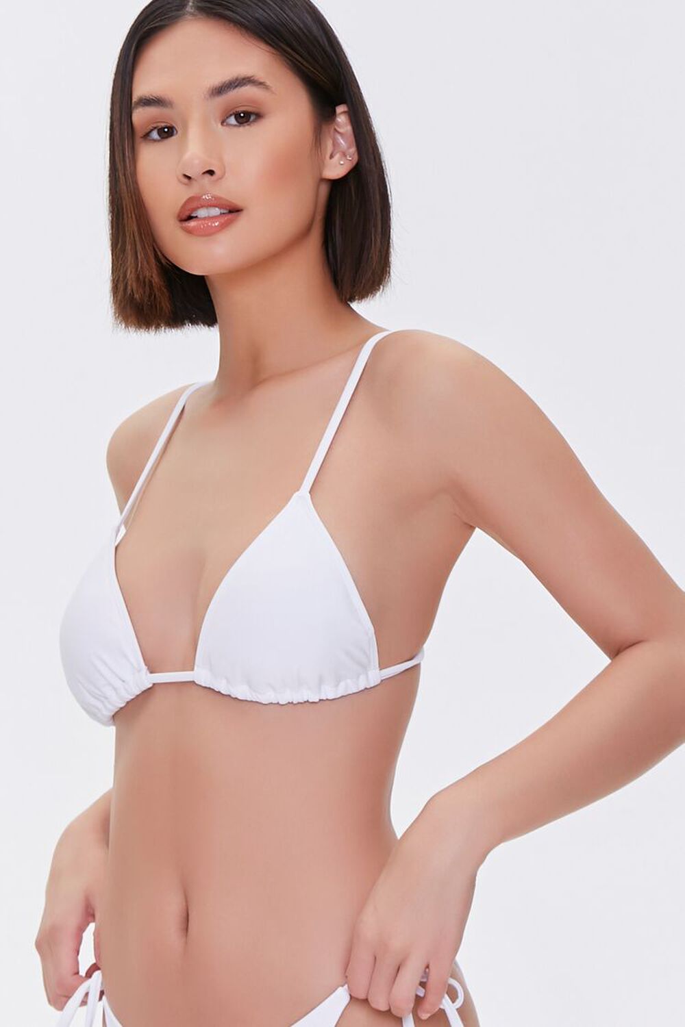 WHITE Triangle Bikini Top, image 1