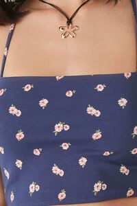 BLUE/MULTI Floral Print Cropped Cami, image 5