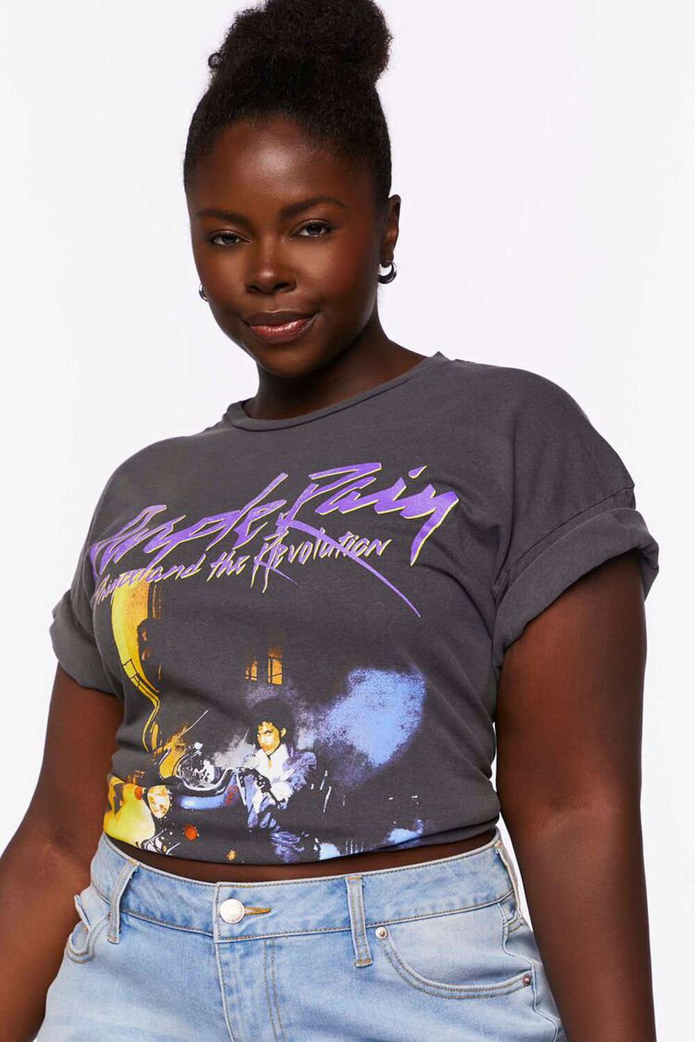 CHARCOAL/MULTI Plus Size Prince Graphic Tee, image 1
