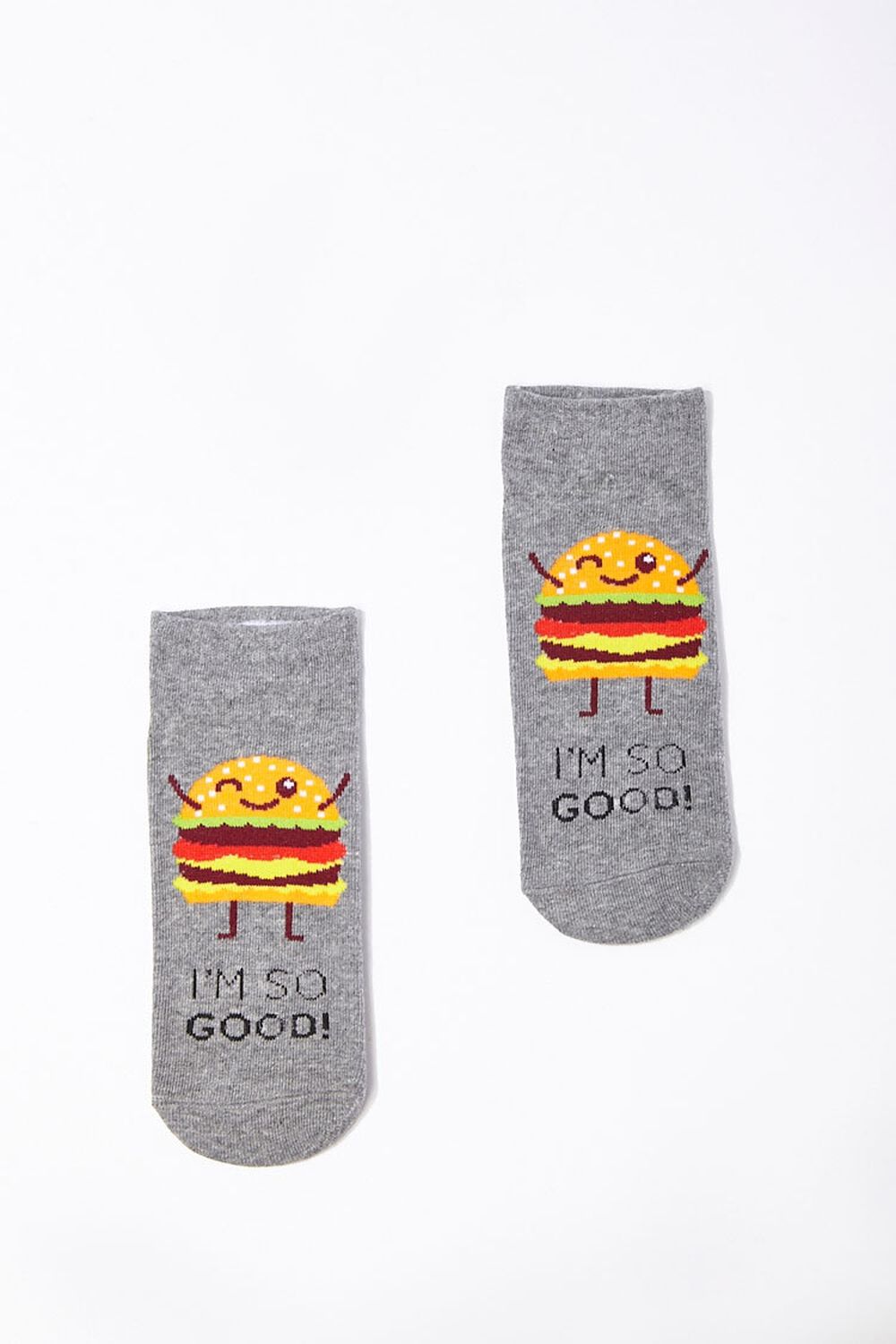 HEATHER GREY/MULTI Hamburger Graphic Ankle Socks, image 2