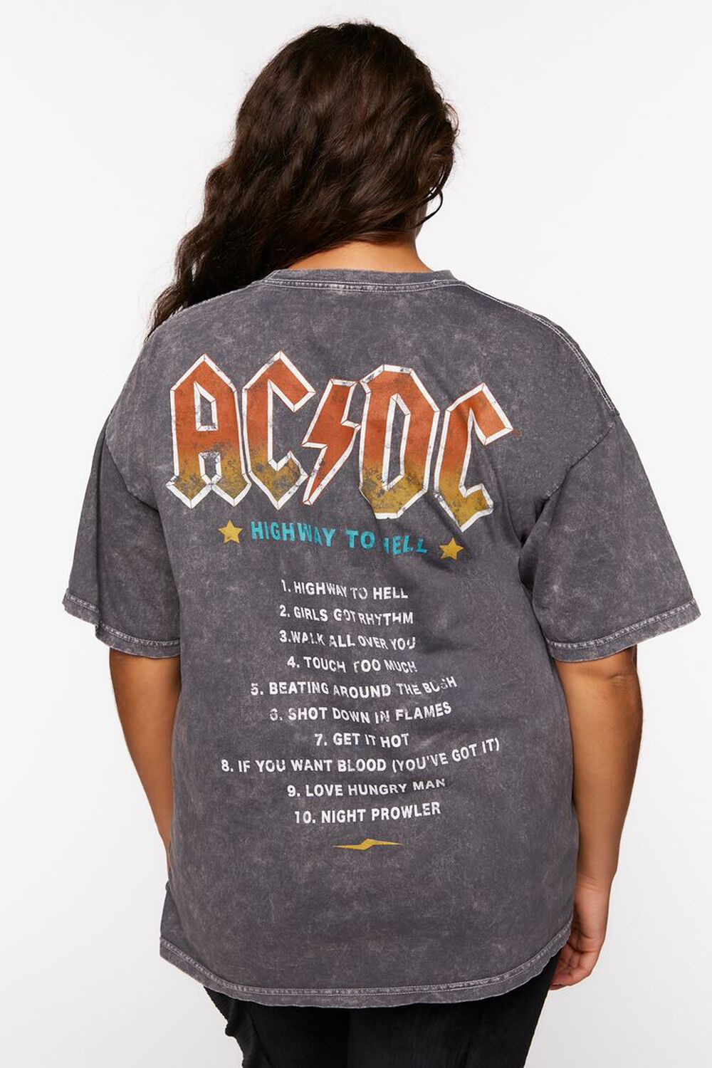 CHARCOAL/MULTI Plus Size ACDC Graphic Tee, image 3