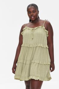 OLIVE Plus Size Tiered Cami Dress, image 1