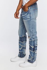 MEDIUM DENIM Frayed Patchwork Slim-Fit Jeans, image 3