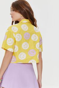 YELLOW/MULTI Happy Face Cropped Shirt, image 3