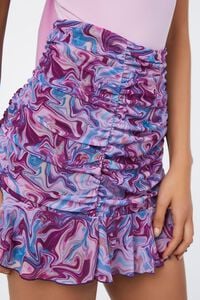 Marble Print Ruched Mini Skirt, image 6
