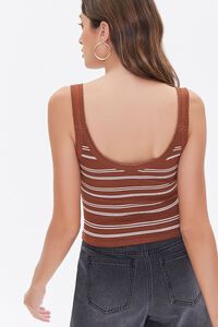 BROWN/CREAM Ribbed Striped Tank Top, image 3